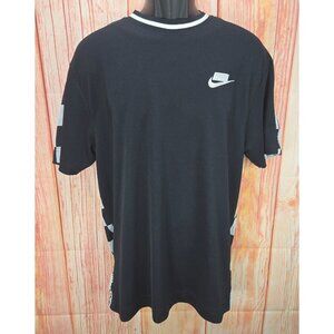 Nike Men's NSW Black Checkered Oversized T-Shirt Small